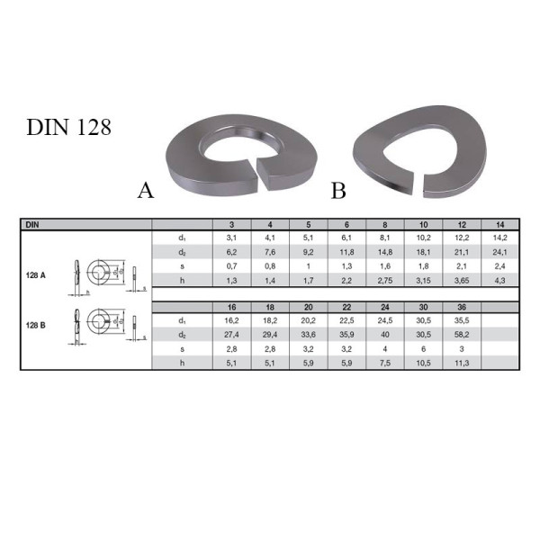 Podložka pružná M10 DIN 128 Zn