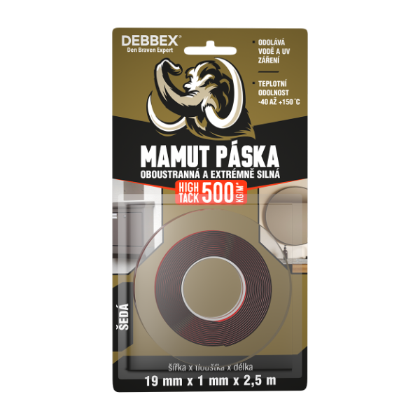 Obojstranná páska MAMUT 19 mm x 1 mm x 2,5 m